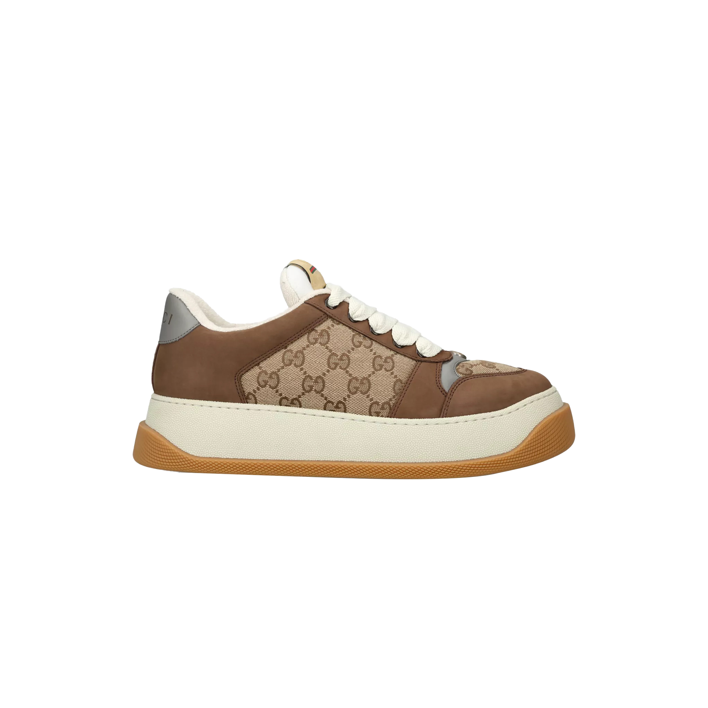 G*u*i double screener woven and suede low-top trainers 570443